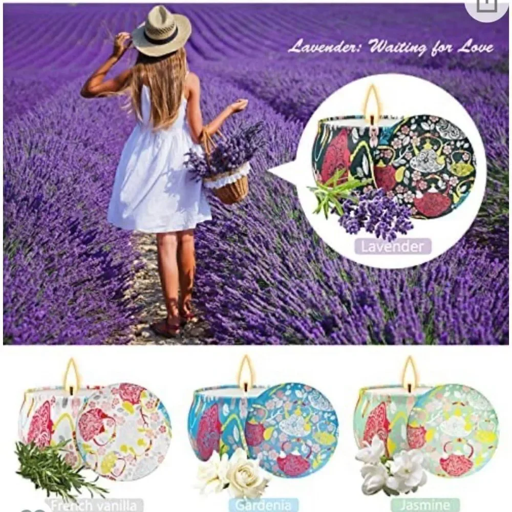 Enjoy Your Life 4 Pack Floral Scented Candles Gift Set NWT
